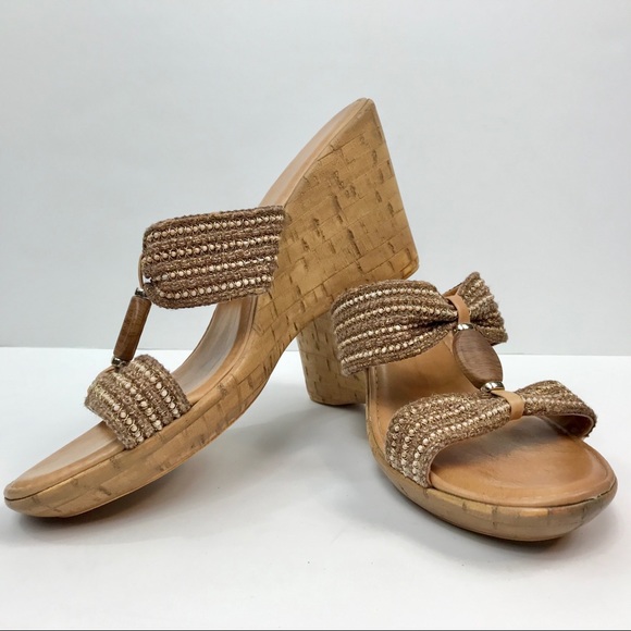 Italian Shoemakers Shoes - Italian Shoemakers stacked cork wedge sandal heel